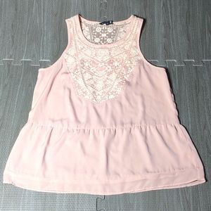 American Eagle outfitters Nude pink lace tank top size Medium